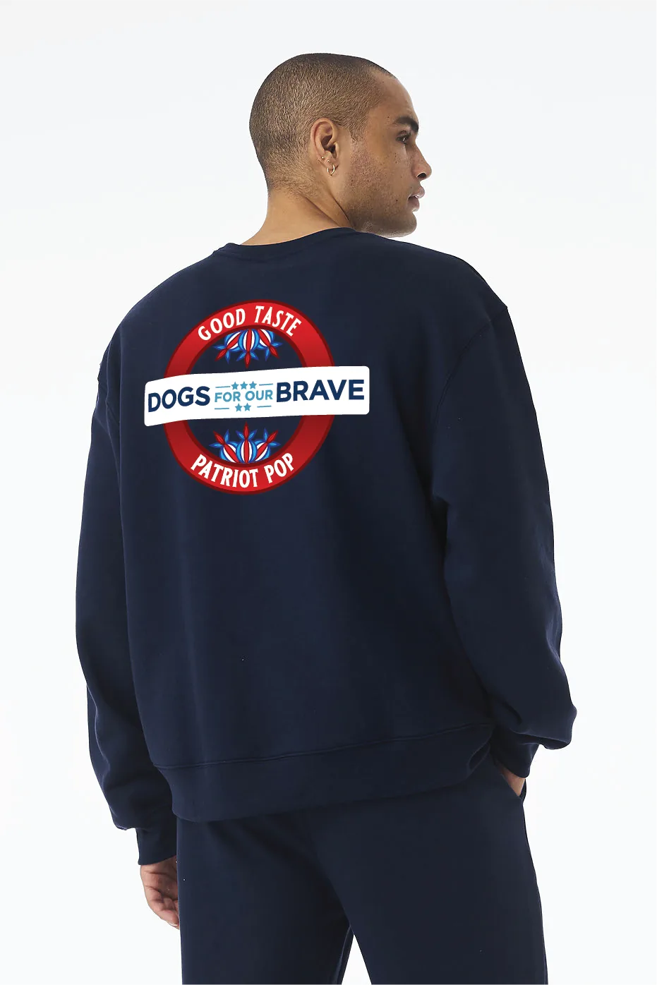 Good Taste x Dogs For Our Brave crewneck, back